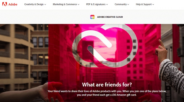 Adobe Creative Cloud referrals