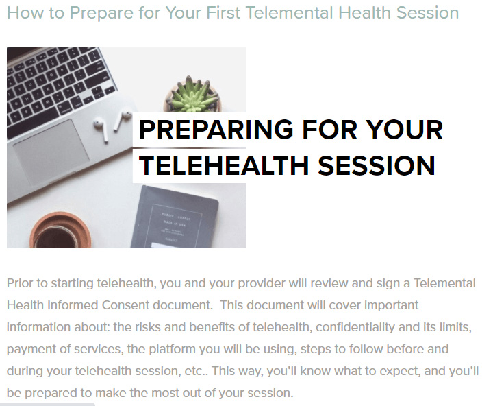 Preparing For your Telehealth Session